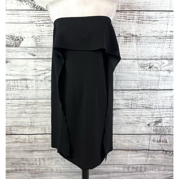 Trina Turk Los Angels Little Black Cape Dress size 2 Wedding Cocktail Evening - Picture 1 of 16